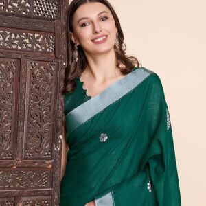 C J Enterprise Women's Banarasi Saree Pure Kanjivaram Style Silk Saree With Blouse Piece for Wedding (KeriButti-51)