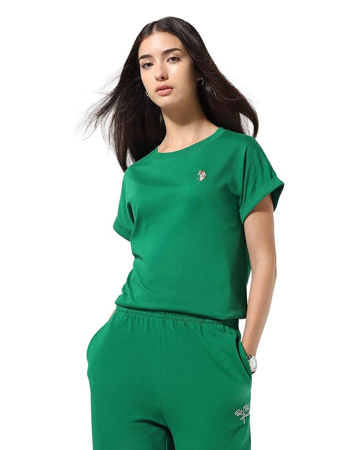 U.S. POLO ASSN. Women's Solid Regular Fit T-Shirt