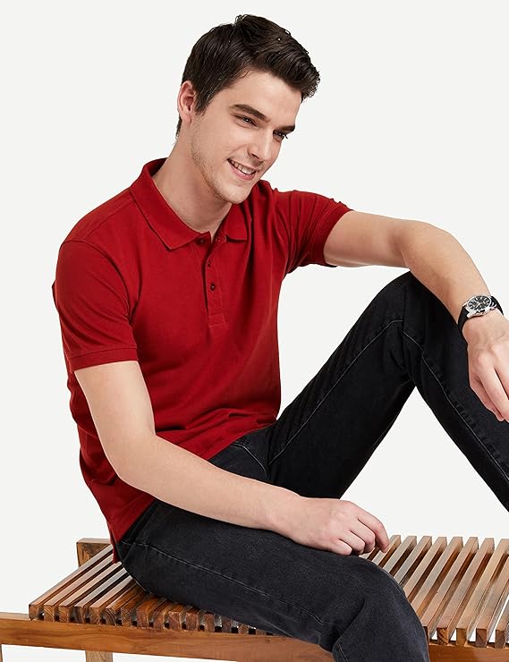 Amazon Brand - Symbol Men's Cotton Rich Solid Polo Tshirt | Collar Tshirts | Half Sleeves | Plain-Regular Fit (Available in Plus Size and Combo Pack of 2)